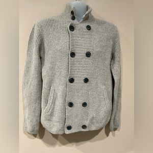 🏖️H&M Men’s 80% Lambs Wool Machine Washable Pockets Cardigan, Size L